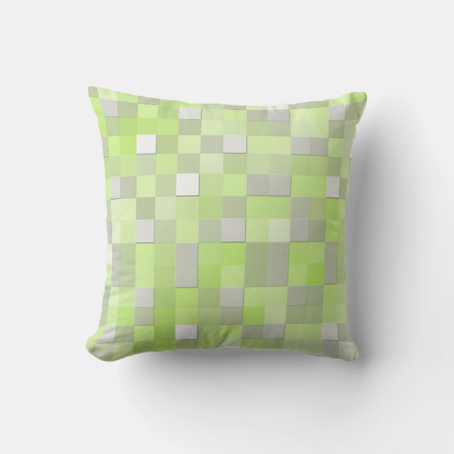Coussin Motif mosaïque jaune chartreuse (Recto)