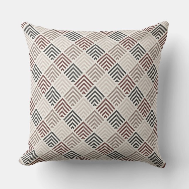 Coussin Motif mosaïque Mocha/Taupe (Recto)