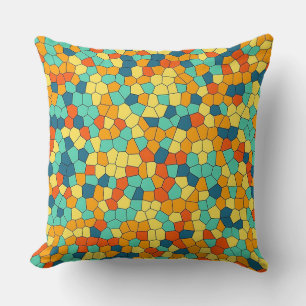 Coussin Motif mosaïque vibrant