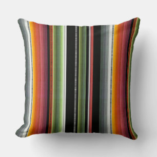Coussin Motif multicolore à rayures serape de cantina