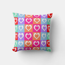 Motif multicolore de cœurs colorés