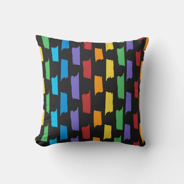 Coussin Motif multicolore sur noir (Recto)