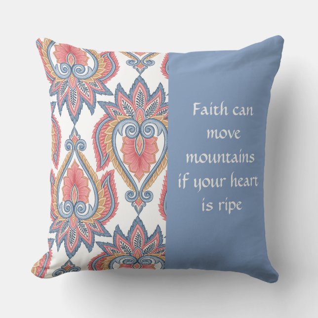 Coussin Motif multiorange/bleu Paisley (Recto)