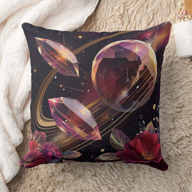 Coussin Motif Mystique Céleste Améthyste Bohème (Couverture)