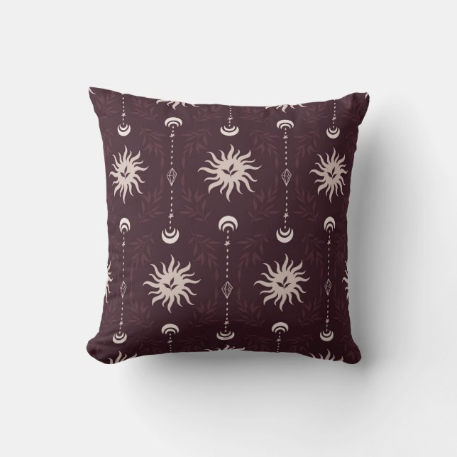 Coussin Motif mystique du soleil et de la lune (Recto)