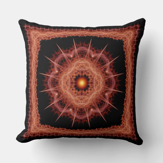 Coussin Motif mystique fractal piquant (Recto)