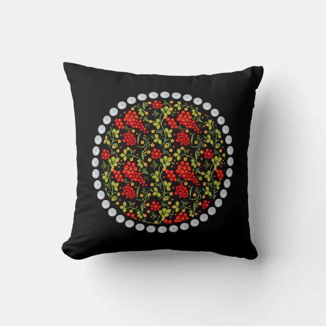 Coussin Motif national russe Hohloma (Recto)