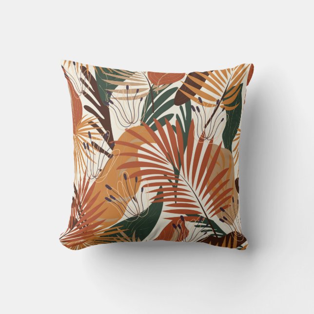 Coussin Motif naturel sans faille, plantes abstraits et fl (Recto)