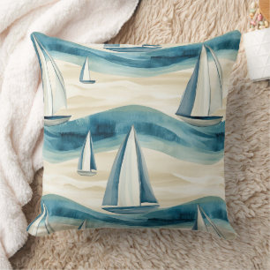 Coussin Motif Nautique de Voilier Côtiers (1)