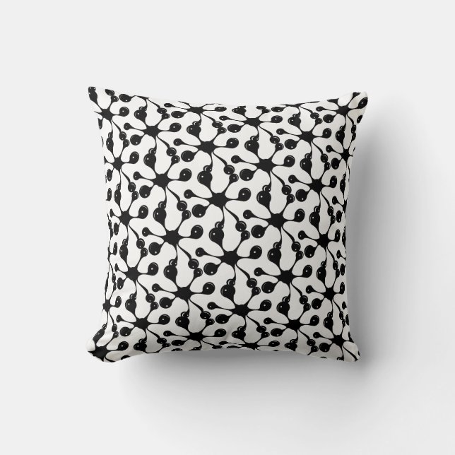 Coussin Motif noir abstrait moderne (Recto)