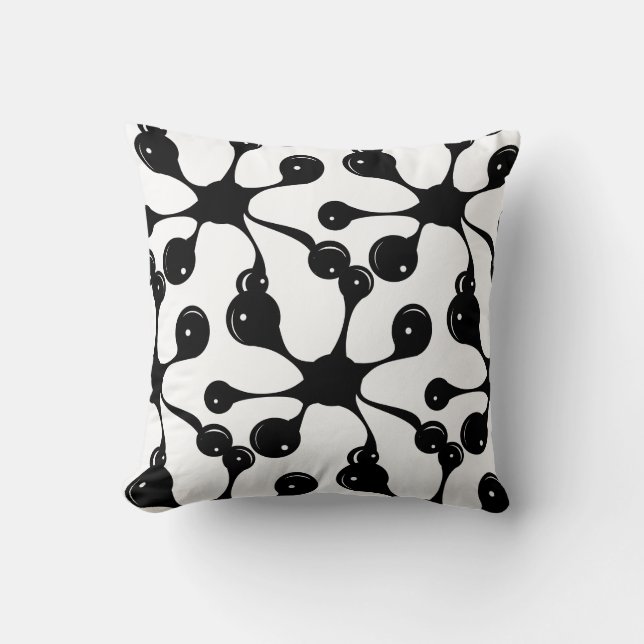 Coussin Motif noir abstrait moderne (Recto)