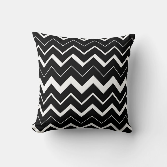 Coussin Motif noir blanc Chevron 2in1 (Recto)