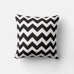 Coussin Motif noir blanc Chevron Zigzap