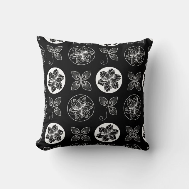 Coussin Motif noir blanc chic (Recto)
