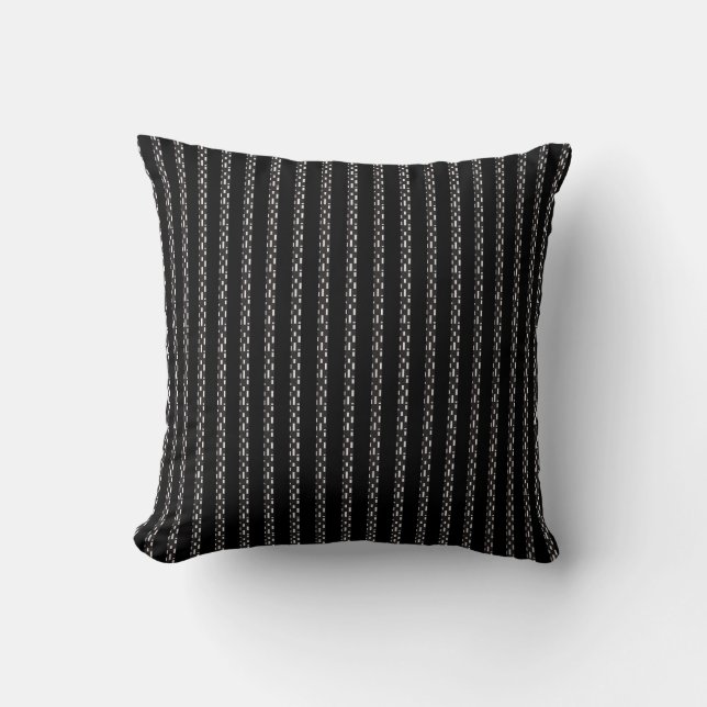 Coussin Motif noir blanc dainty rayé (Recto)