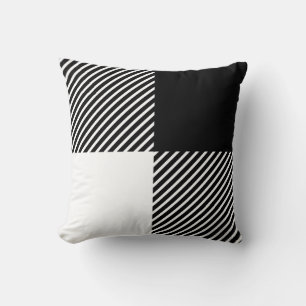 Coussin Motif noir blanc de buffle plaid