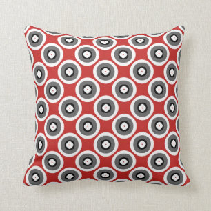 Coussin Motif noir blanc rouge gris
