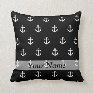 Coussin Motif noir d'ancre