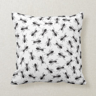 Coussin Motif noir drôle de fourmis