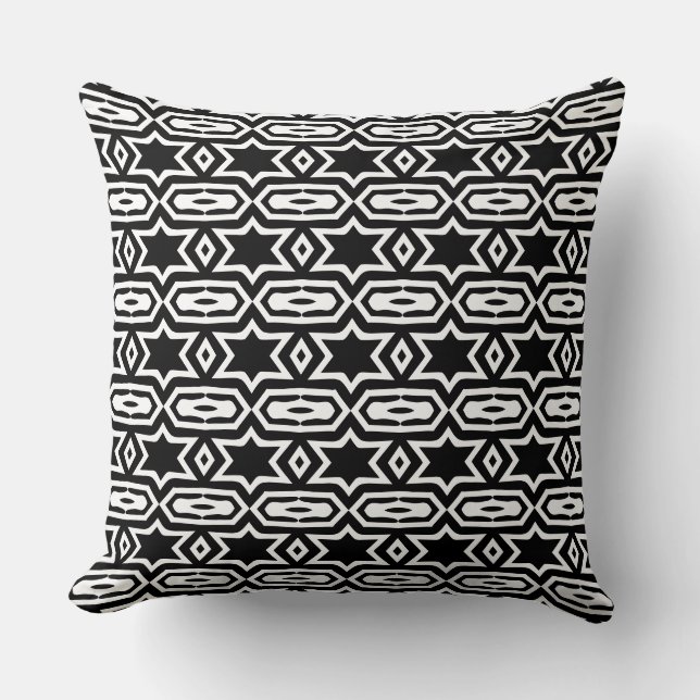 Coussin Motif noir et blanc CoraValiana (Recto)