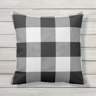 Coussin Motif noir et blanc de contrôle de Buffalo