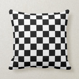 Coussin Motif noir et blanc de damier