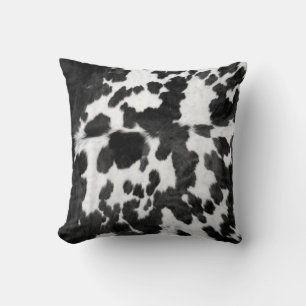 Coussin Motif noir et blanc de la vache à capuchon