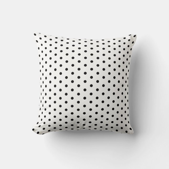 Coussin Motif noir et blanc simple de point de polka (Recto)