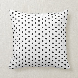 Coussin Motif noir et blanc simple de point de polka