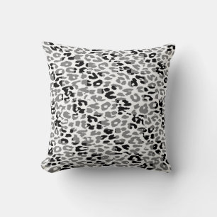 Coussin Motif noir et gris de peau d'empreinte de léopard