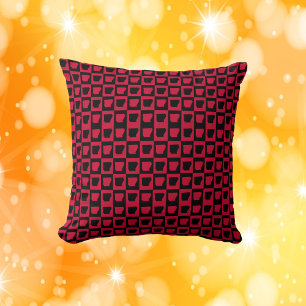 Coussin Motif noir et rouge de l'Arkansas