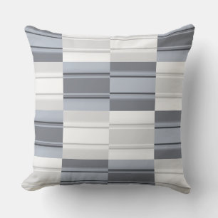 Coussin Motif noir gris bleu Carrés