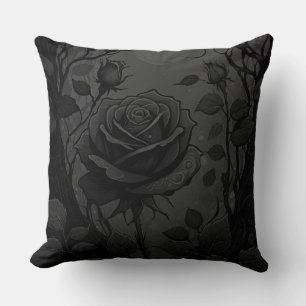 Coussin Motif noir Rose 2