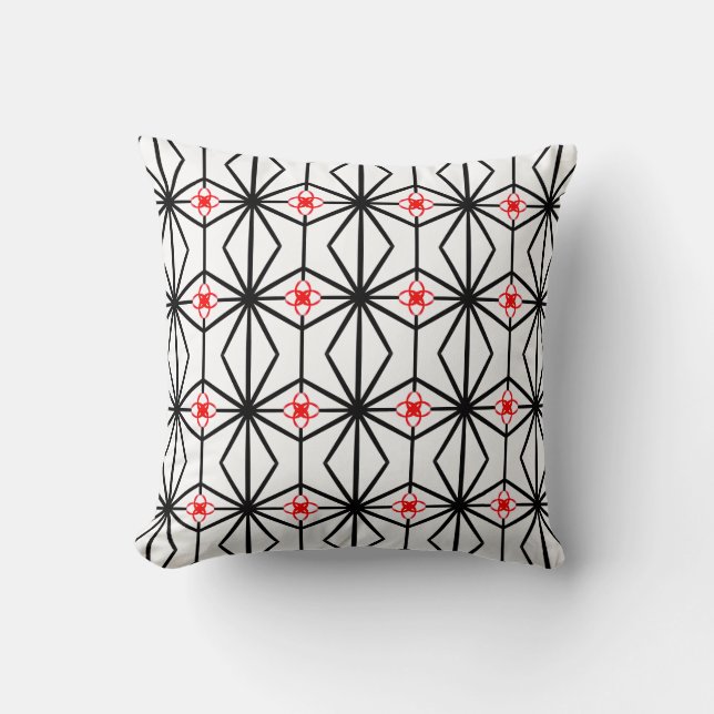 Coussin Motif noir, rouge et blanc (Recto)
