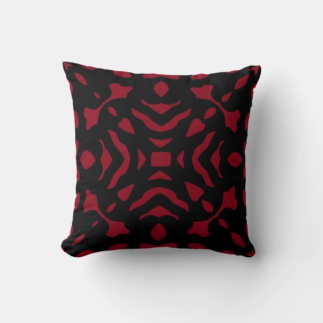 Coussin Motif noir rouge foncé rouge sang de Bourgogne de (Recto)