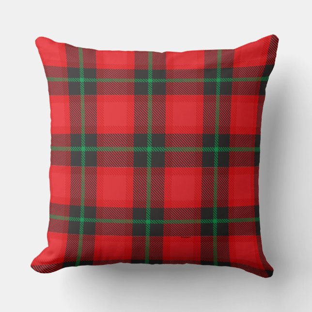 Coussin Motif noir rouge Tartan plaid (Recto)