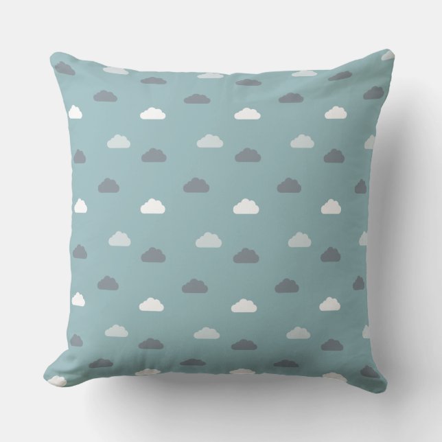 Coussin Motif Nuage Jours Bleus (Recto)