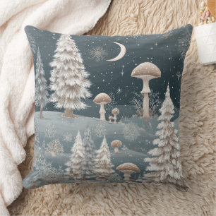 Coussin Motif Nuit de la Forêt Enchantée d'Hiver (2)