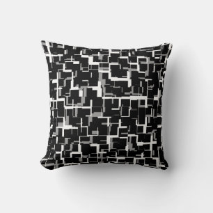 Coussin Motif numérique Camion noir blanc gris