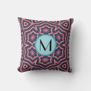 Coussin Motif numérique géométrique moderne Monogramme