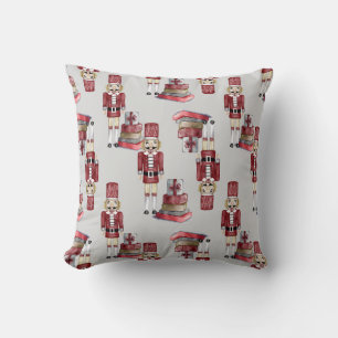 Coussin Motif Nutcracker à l'aquarelle de Noël
