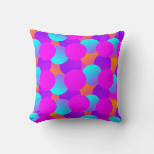 Coussin Motif ombré à bulles pour enfants Neon Dots