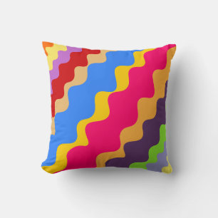 Coussin Motif ondulé rétro coloré