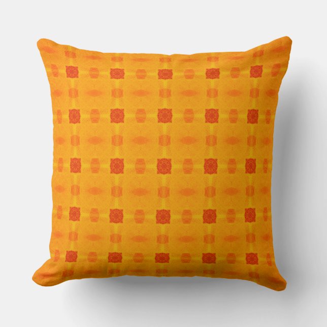 Coussin Motif orange Abstrait (Recto)