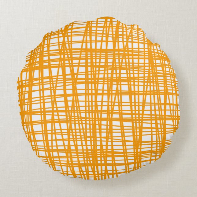 Coussin motif orange et blanc (Dos)