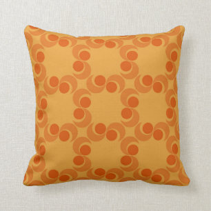 Coussin motif orange les années 70 tourbillonnant