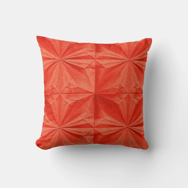 Coussin Motif Orange Origami (Recto)