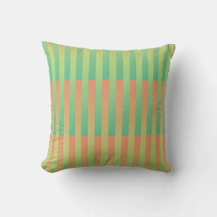 Coussin Motif orange vert rayé