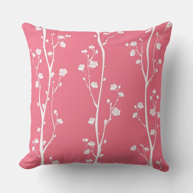 Coussin Motif oriental de fleur de prune (Recto)