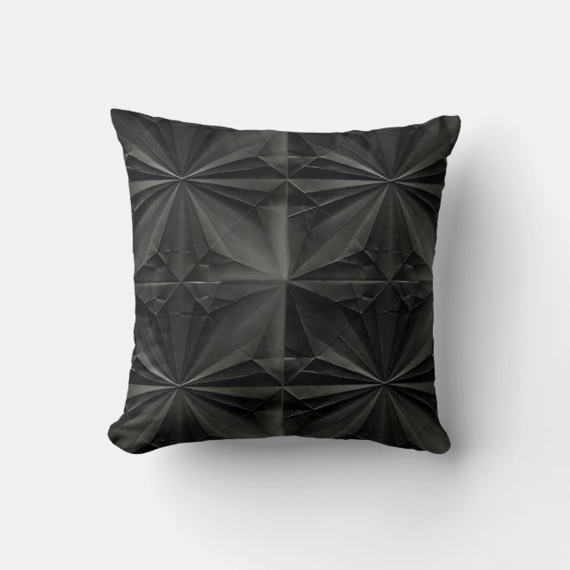 Coussin Motif Origami noir (Recto)
